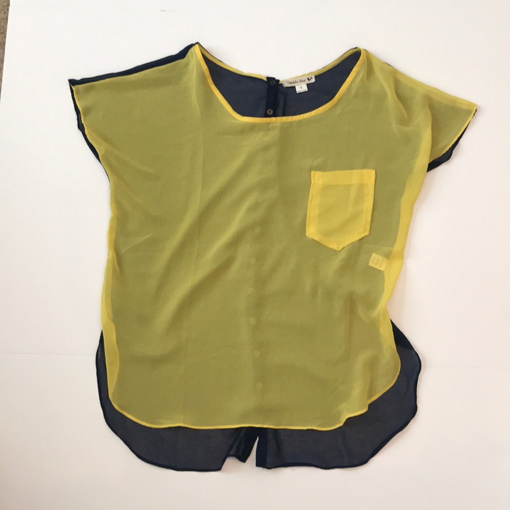 Navy and Yellow Blouse